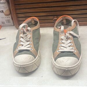 SCHUTZ Green and Tan Athletic Shoes